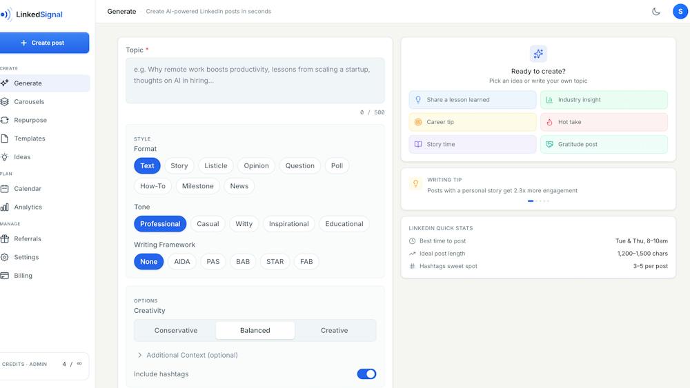 LinkedSignal AI AI tool preview