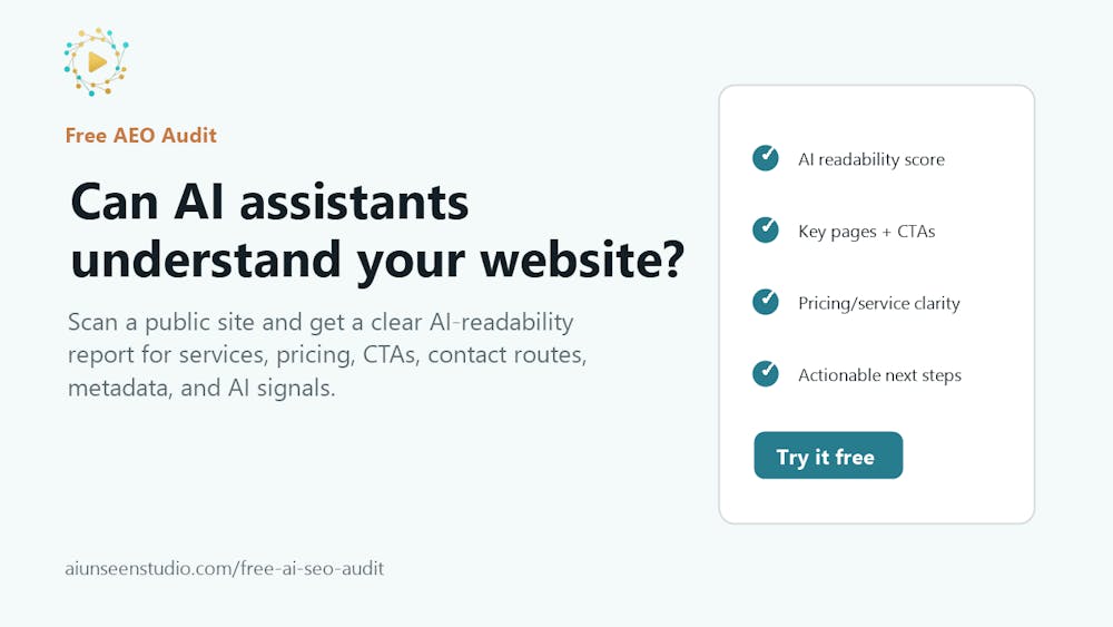 AIUNSEEN Free AEO Audit AI tool preview