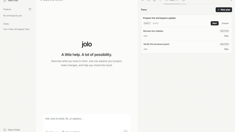 Jolo — Your agents. One workspace. AI tool preview