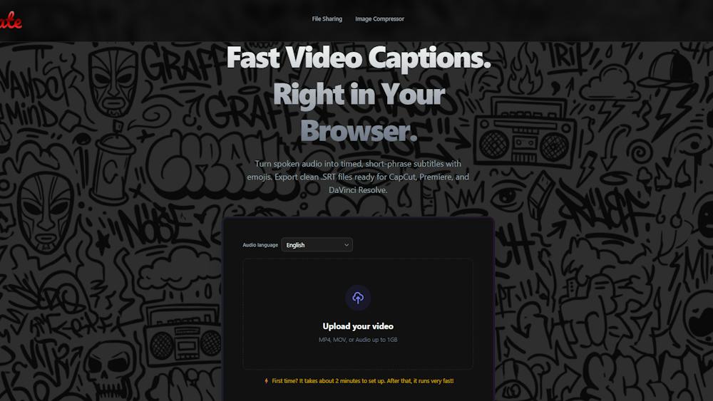 Crate Captions AI tool preview