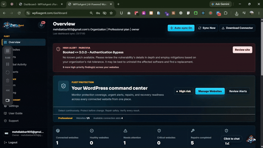 WPFixAgent AI tool preview