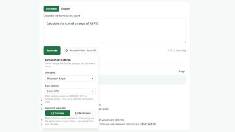 AIExcel AI tool preview