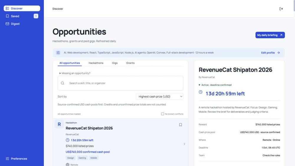 Opportunity Scout AI tool preview