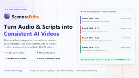 ScenoraEdits AI tool preview