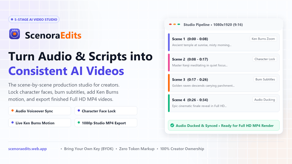 ScenoraEdits AI tool preview