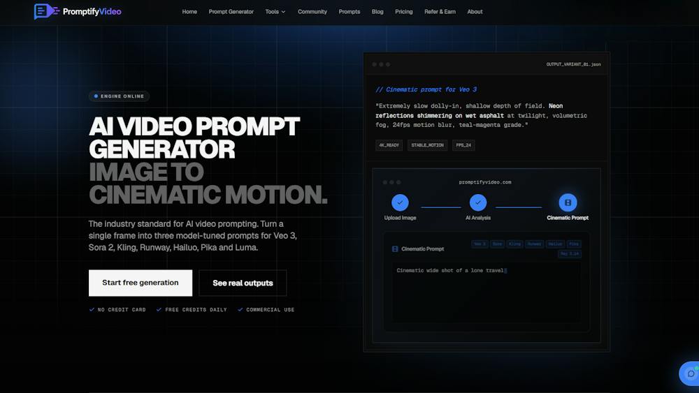 PromptifyVideo AI tool preview
