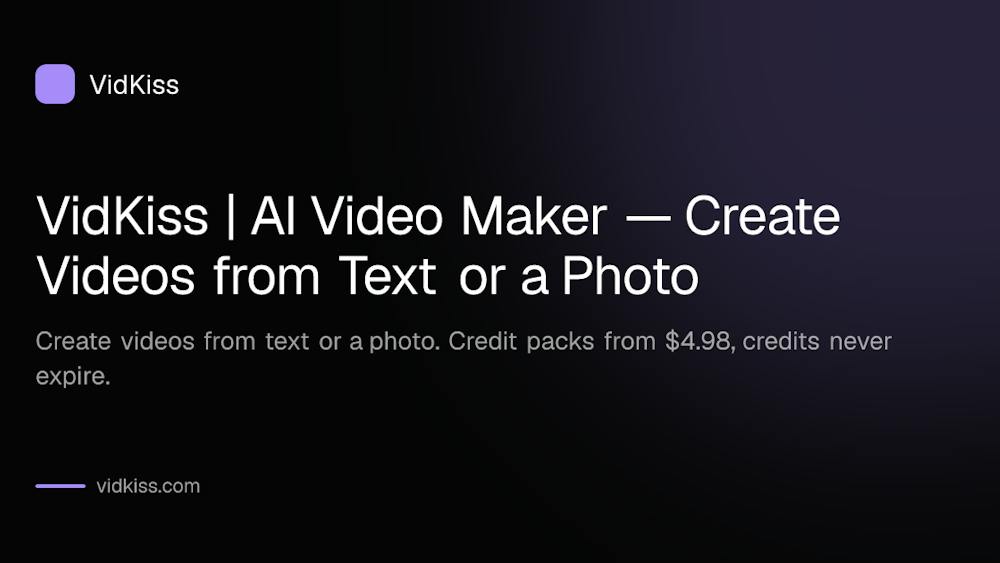 VidKiss AI tool preview