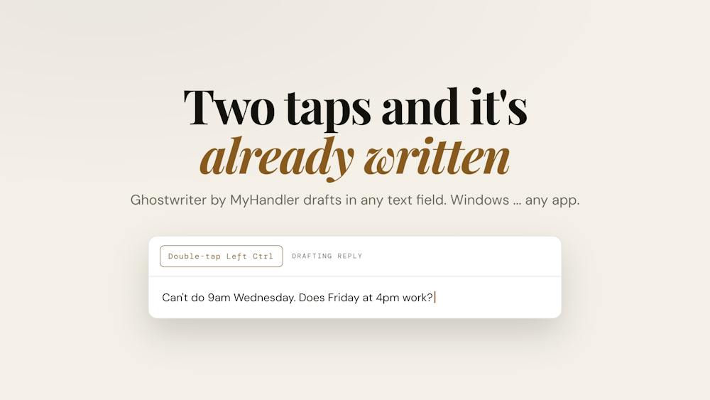 GhostWriter by MyHandler AI tool preview