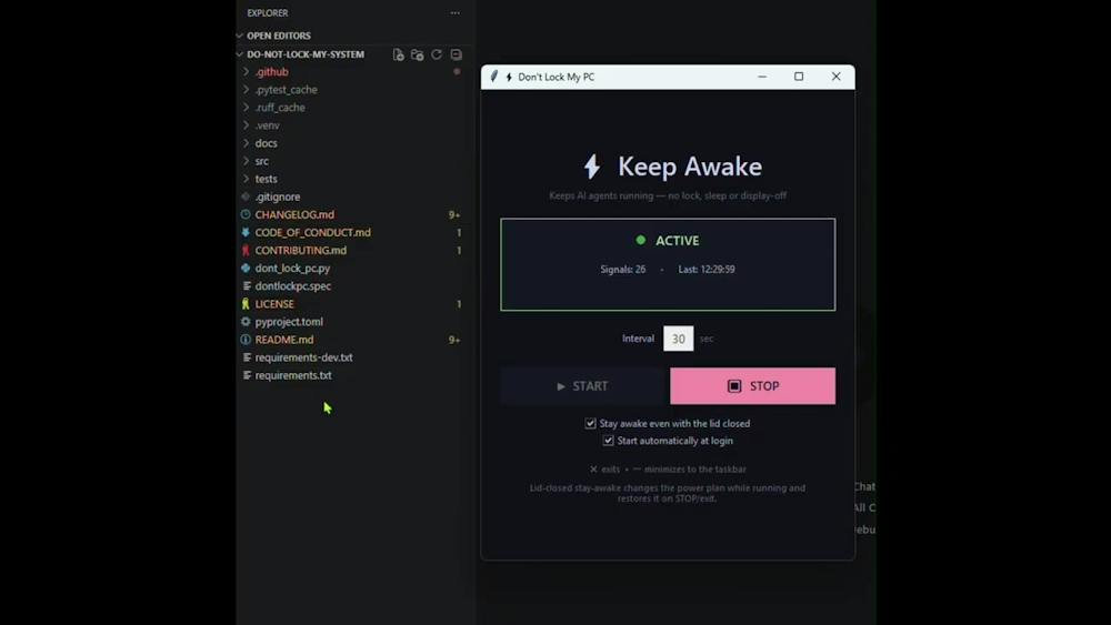 Don't Lock My PC AI tool preview