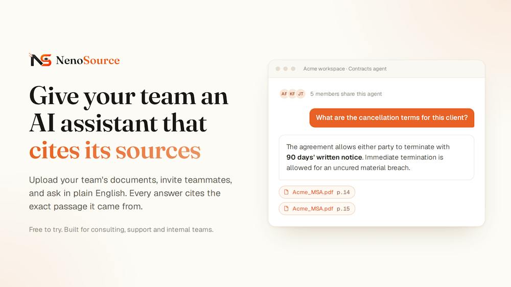 NenoSource AI tool preview