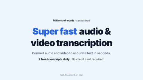 Fast Transcriber AI tool preview