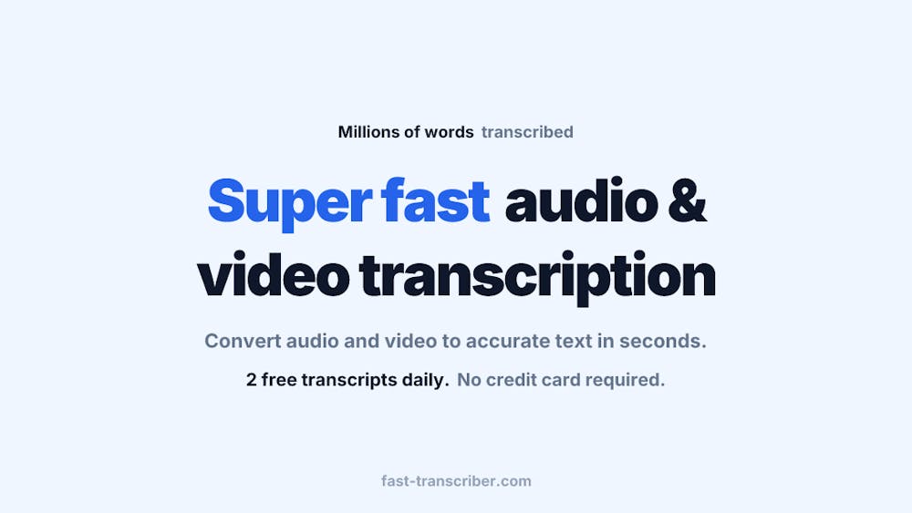 Fast Transcriber AI tool preview
