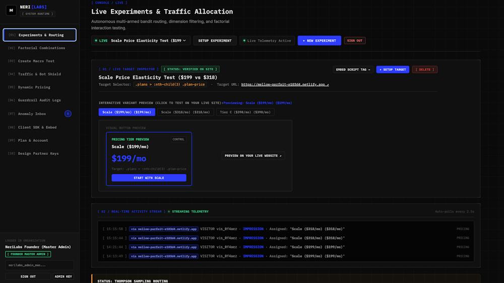 NeriLabs - Continuous Conversion Runtime AI tool preview