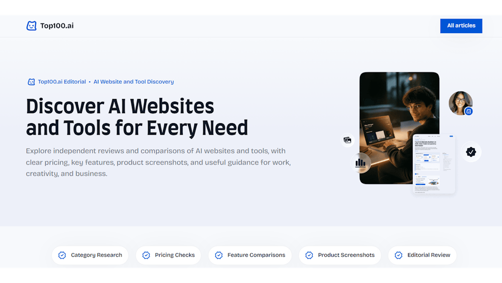 Top100.ai AI tool preview