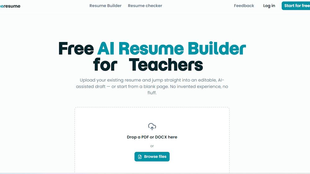 FreeResume AI tool preview