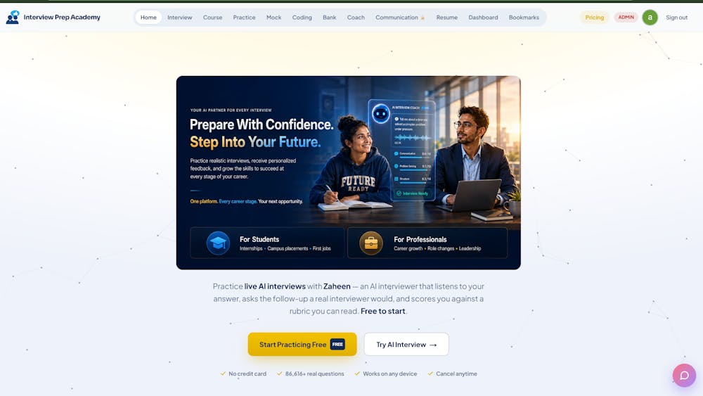 Interview Prep Academy AI tool preview