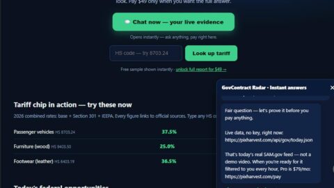GovContract Radar AI tool preview