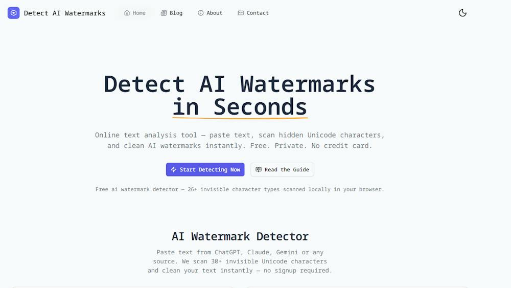 Detect AI Watermarks AI tool preview