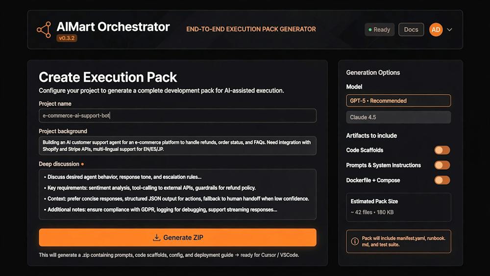 AIMart Orchestrator AI tool preview